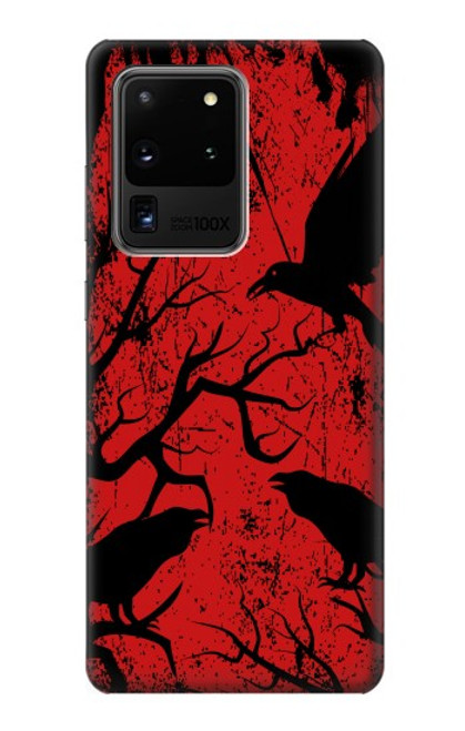 W3325 Crow Black Blood Tree Hard Case and Leather Flip Case For Samsung Galaxy S20 Ultra