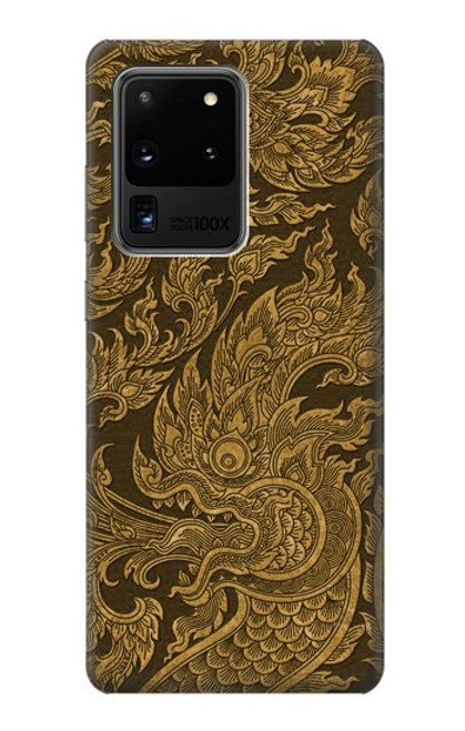 W3382 Thai Art Naga Hard Case and Leather Flip Case For Samsung Galaxy S20 Ultra