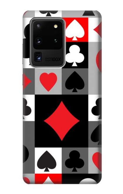 W3463 Poker Card Suit Hard Case and Leather Flip Case For Samsung Galaxy S20 Ultra