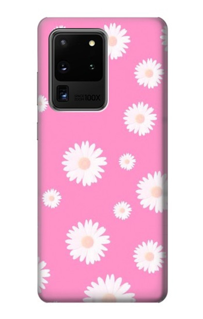 W3500 Pink Floral Pattern Hard Case and Leather Flip Case For Samsung Galaxy S20 Ultra