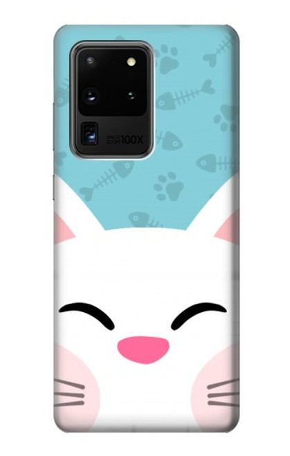 W3542 Cute Cat Cartoon Hard Case and Leather Flip Case For Samsung Galaxy S20 Ultra