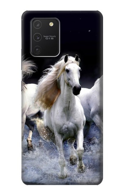 W0246 White Horse Hard Case and Leather Flip Case For Samsung Galaxy S10 Lite