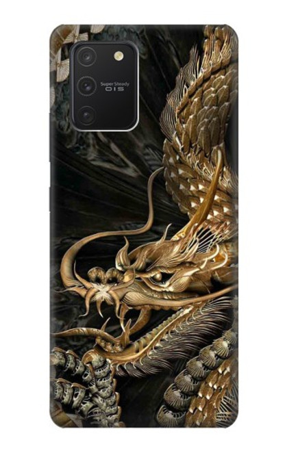 W0426 Gold Dragon Hard Case and Leather Flip Case For Samsung Galaxy S10 Lite