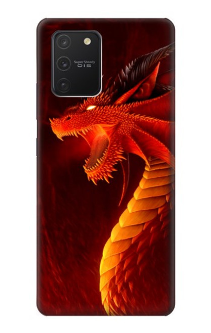 W0526 Red Dragon Hard Case and Leather Flip Case For Samsung Galaxy S10 Lite