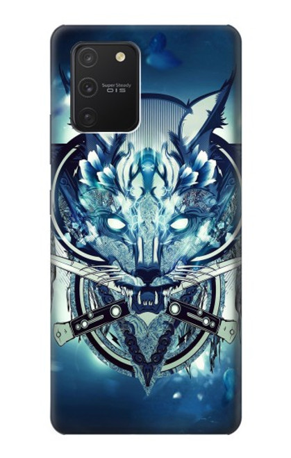 W1135 Wolf with knives Rock Hard Case and Leather Flip Case For Samsung Galaxy S10 Lite