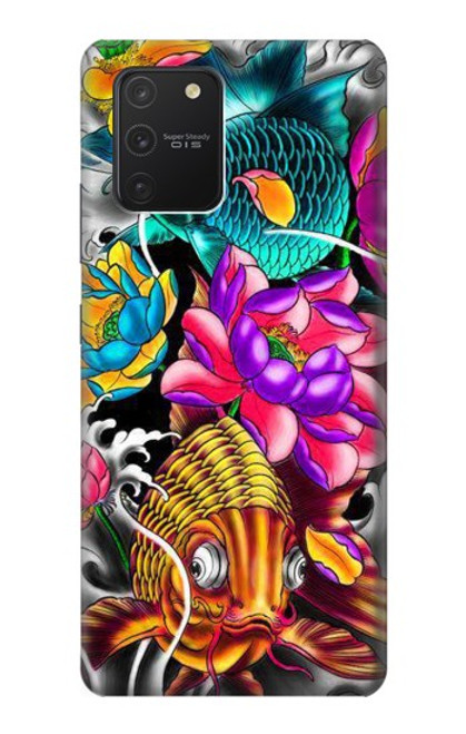 W1630 Fish Japanese Oriental Tattoo Hard Case and Leather Flip Case For Samsung Galaxy S10 Lite