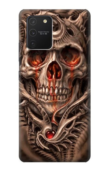 W1675 Skull Blood Tattoo Hard Case and Leather Flip Case For Samsung Galaxy S10 Lite