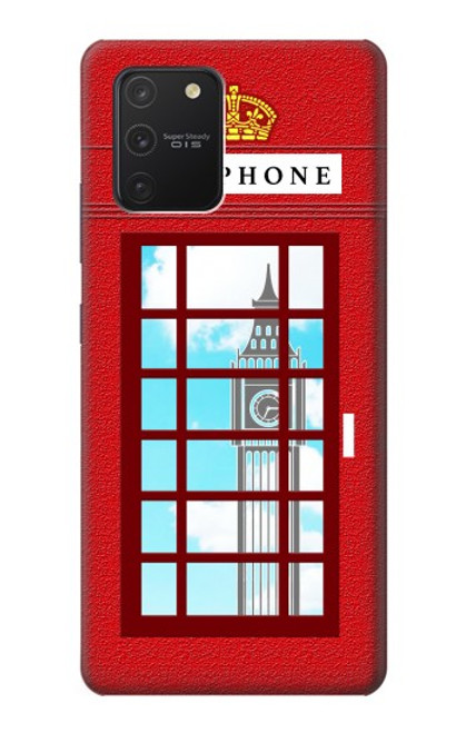 W2059 England British Telephone Box Minimalist Hard Case and Leather Flip Case For Samsung Galaxy S10 Lite