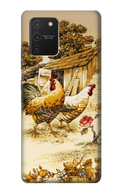 W2181 French Country Chicken Hard Case and Leather Flip Case For Samsung Galaxy S10 Lite