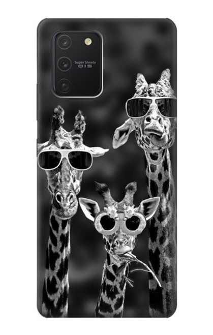 W2327 Giraffes With Sunglasses Hard Case and Leather Flip Case For Samsung Galaxy S10 Lite