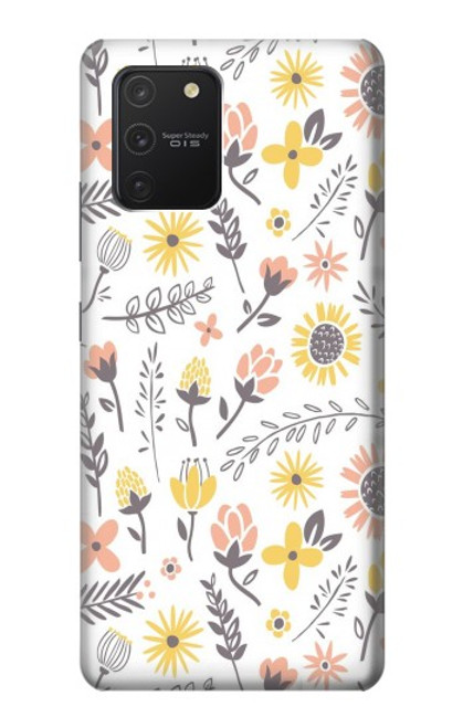 W2354 Pastel Flowers Pattern Hard Case and Leather Flip Case For Samsung Galaxy S10 Lite