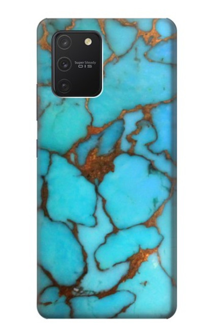 W2685 Aqua Turquoise Gemstone Graphic Printed Hard Case and Leather Flip Case For Samsung Galaxy S10 Lite