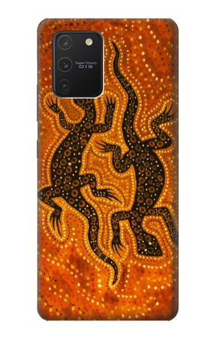 W2901 Lizard Aboriginal Art Hard Case and Leather Flip Case For Samsung Galaxy S10 Lite