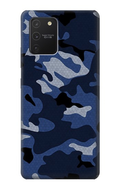 W2959 Navy Blue Camo Camouflage Hard Case and Leather Flip Case For Samsung Galaxy S10 Lite