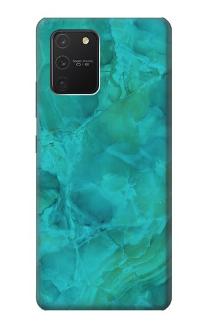 W3147 Aqua Marble Stone Hard Case and Leather Flip Case For Samsung Galaxy S10 Lite