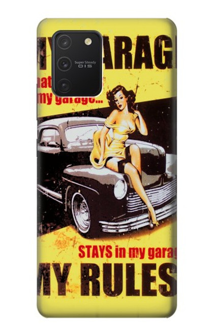 W3198 My Garage Pinup Girl Hard Case and Leather Flip Case For Samsung Galaxy S10 Lite