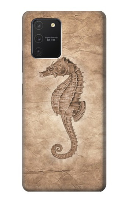 W3214 Seahorse Skeleton Fossil Hard Case and Leather Flip Case For Samsung Galaxy S10 Lite