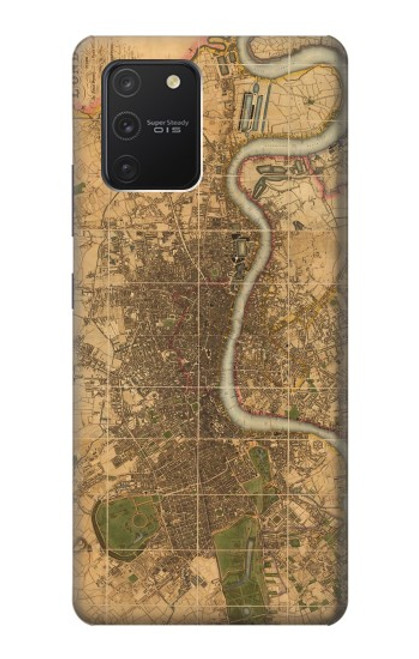 W3230 Vintage Map of London Hard Case and Leather Flip Case For Samsung Galaxy S10 Lite