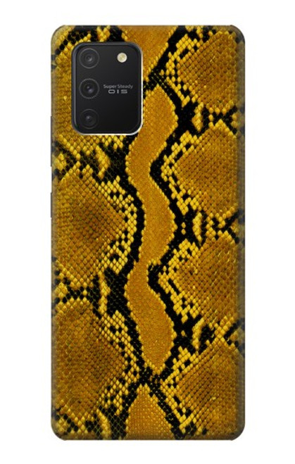 W3365 Yellow Python Skin Graphic Print Hard Case and Leather Flip Case For Samsung Galaxy S10 Lite