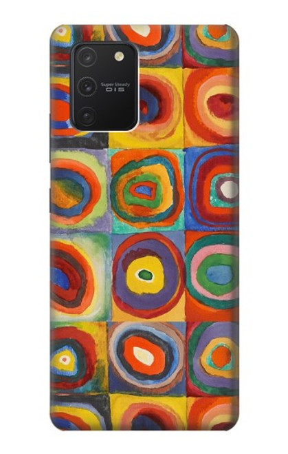 W3409 Squares Concentric Circles Hard Case and Leather Flip Case For Samsung Galaxy S10 Lite