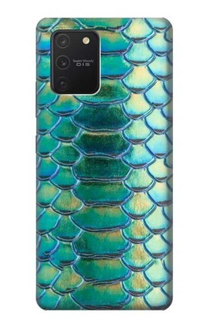 W3414 Green Snake Scale Graphic Print Hard Case and Leather Flip Case For Samsung Galaxy S10 Lite