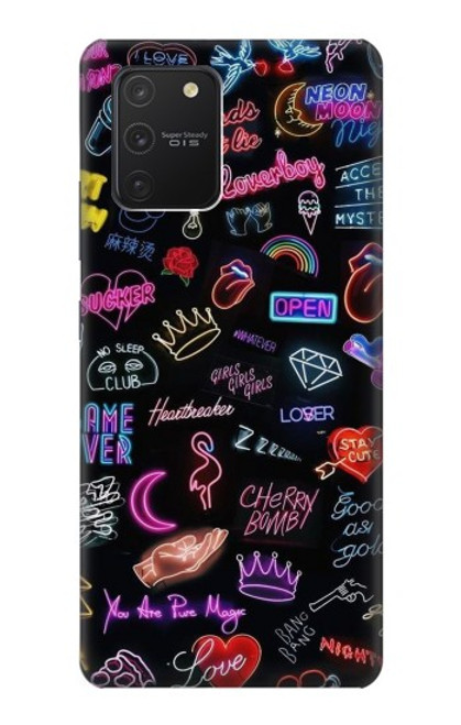 W3433 Vintage Neon Graphic Hard Case and Leather Flip Case For Samsung Galaxy S10 Lite