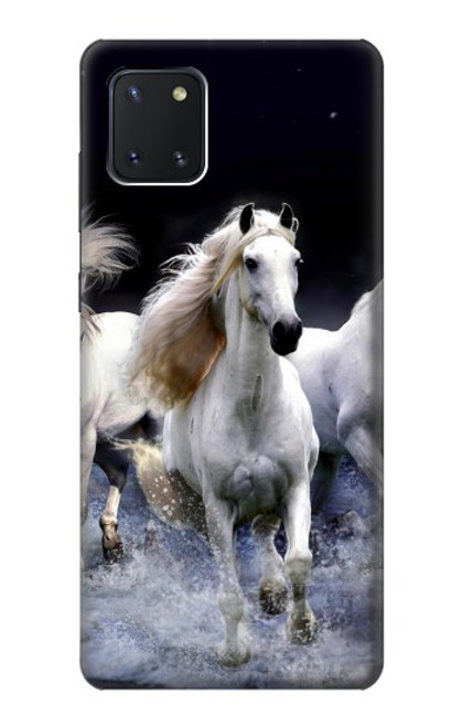 W0246 White Horse Hard Case and Leather Flip Case For Samsung Galaxy Note10 Lite