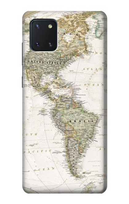 W0604 World Map Hard Case and Leather Flip Case For Samsung Galaxy Note10 Lite