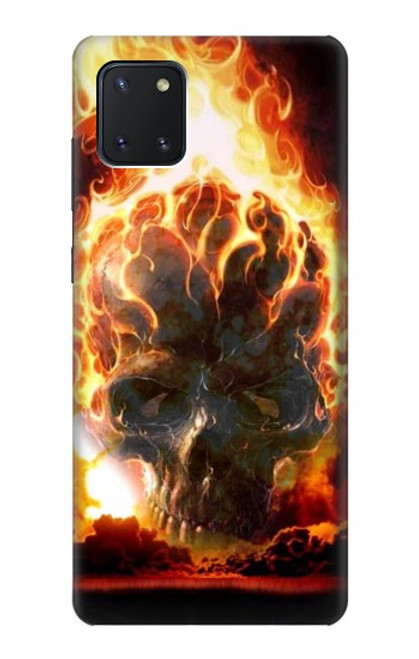 W0863 Hell Fire Skull Hard Case and Leather Flip Case For Samsung Galaxy Note10 Lite