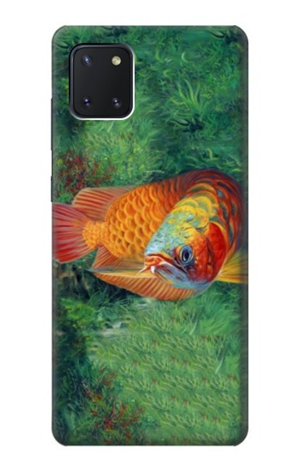 W1157 Red Arowana Fish Hard Case and Leather Flip Case For Samsung Galaxy Note10 Lite