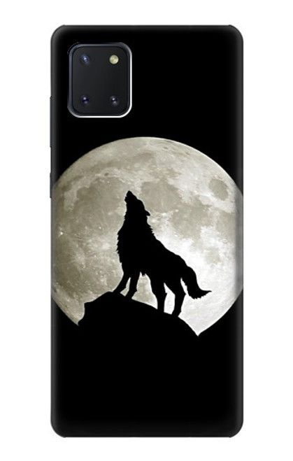 W1981 Wolf Howling at The Moon Hard Case and Leather Flip Case For Samsung Galaxy Note10 Lite