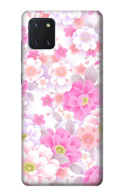 W3036 Pink Sweet Flower Flora Hard Case and Leather Flip Case For Samsung Galaxy Note10 Lite