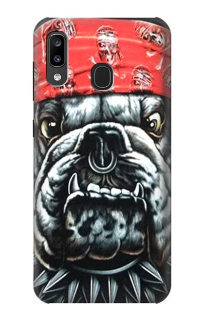 W0100 Bulldog American Football Hard Case and Leather Flip Case For Samsung Galaxy A20, Galaxy A30