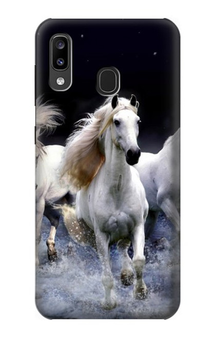 W0246 White Horse Hard Case and Leather Flip Case For Samsung Galaxy A20, Galaxy A30