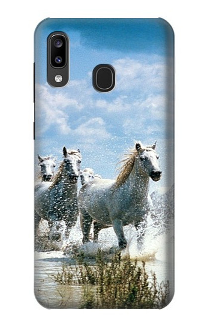 W0250 White Horse 2 Hard Case and Leather Flip Case For Samsung Galaxy A20, Galaxy A30