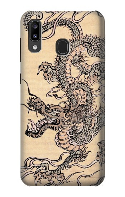 W0318 Antique Dragon Hard Case and Leather Flip Case For Samsung Galaxy A20, Galaxy A30