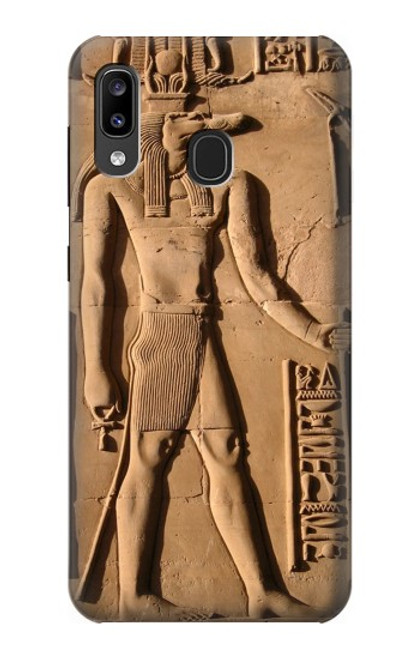 W0391 Egyptian Sobek Hard Case and Leather Flip Case For Samsung Galaxy A20, Galaxy A30