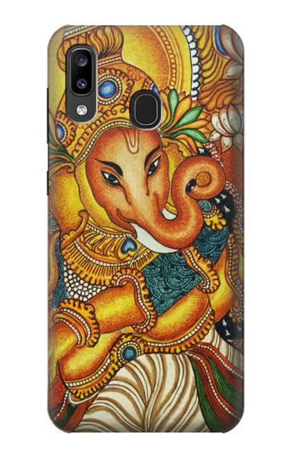 W0440 Hindu God Ganesha Hard Case and Leather Flip Case For Samsung Galaxy A20, Galaxy A30