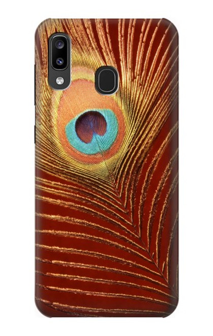 W0512 Peacock Hard Case and Leather Flip Case For Samsung Galaxy A20, Galaxy A30