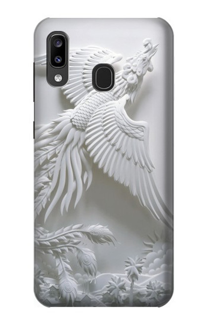 W0516 Phoenix Carving Hard Case and Leather Flip Case For Samsung Galaxy A20, Galaxy A30