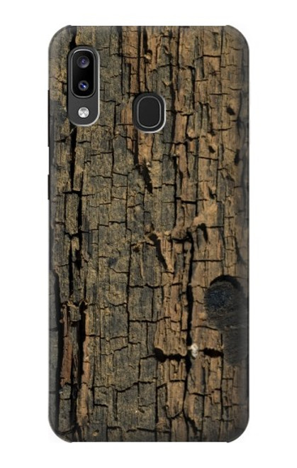 W0598 Wood Graphic Printed Hard Case and Leather Flip Case For Samsung Galaxy A20, Galaxy A30