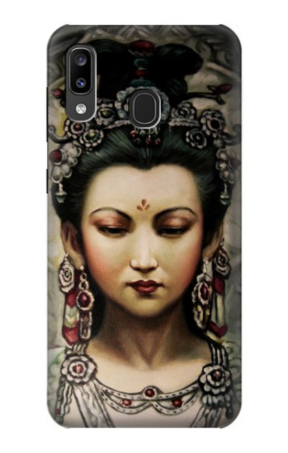 W0681 Guan Yin Hard Case and Leather Flip Case For Samsung Galaxy A20, Galaxy A30