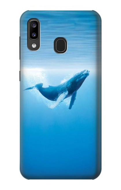 W0843 Blue Whale Hard Case and Leather Flip Case For Samsung Galaxy A20, Galaxy A30