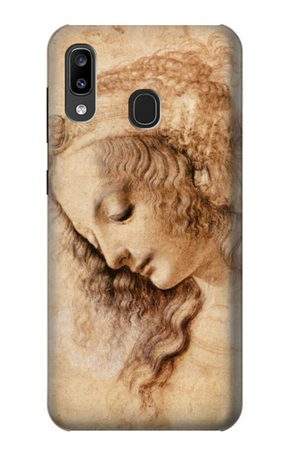 W1045 Leonardo da Vinci Woman's Head Hard Case and Leather Flip Case For Samsung Galaxy A20, Galaxy A30