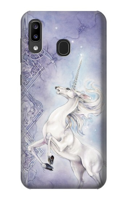 W1134 White Horse Unicorn Hard Case and Leather Flip Case For Samsung Galaxy A20, Galaxy A30