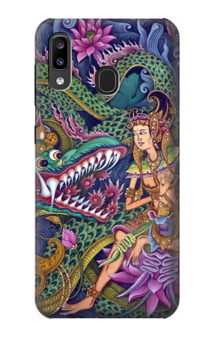 W1240 Bali Painting Hard Case and Leather Flip Case For Samsung Galaxy A20, Galaxy A30