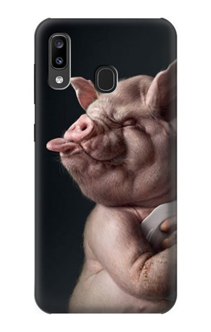 W1273 Crazy Pig Hard Case and Leather Flip Case For Samsung Galaxy A20, Galaxy A30