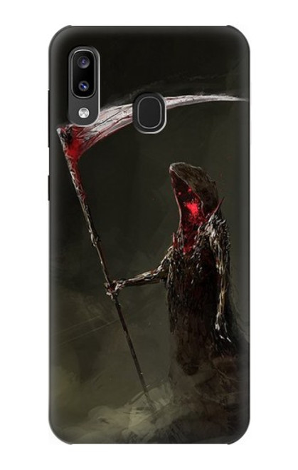 W1319 Grim Reaper Death Scythe Hard Case and Leather Flip Case For Samsung Galaxy A20, Galaxy A30