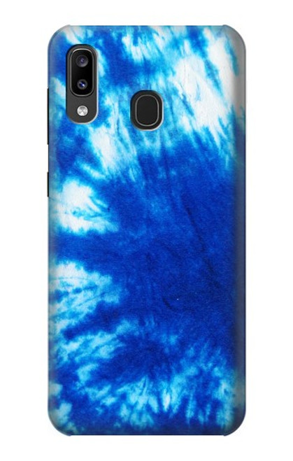 W1869 Tie Dye Blue Hard Case and Leather Flip Case For Samsung Galaxy A20, Galaxy A30