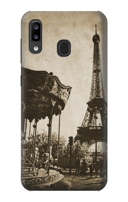 W2174 Eiffel Tower Vintage Paris Hard Case and Leather Flip Case For Samsung Galaxy A20, Galaxy A30